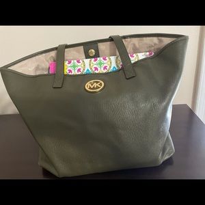 Michael Kors tote bag. Olive green. Also in red